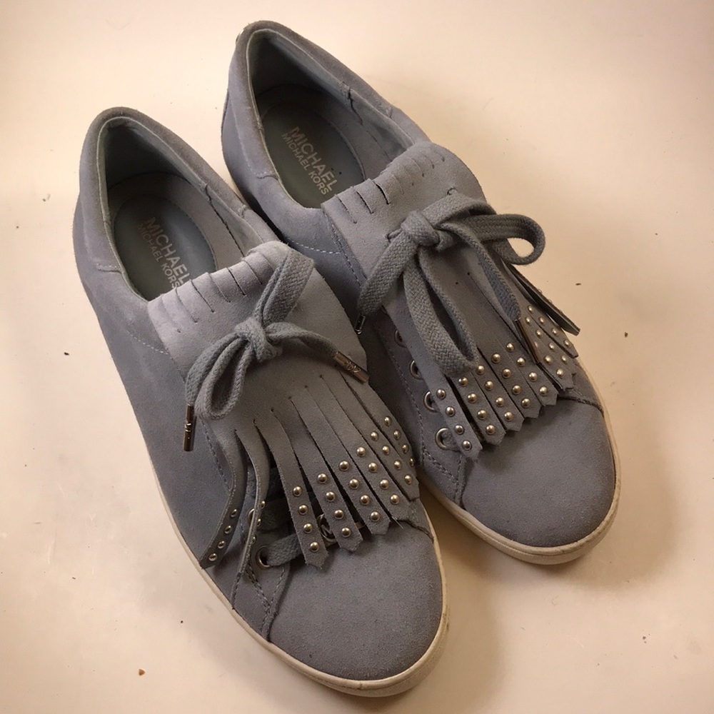 Michael Kors blue suede sneakers